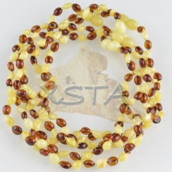 Olive polished matt dark cognac amber teething necklace Olive polished matt dark cognac amber teething necklace